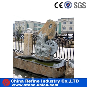 Exterior Granite Rolling Sphere Fountains, Sculptured Fountains with Factory Price,Handcarved Exterior Fountains for Garden Decoration,Small Style Garden Water Fountain