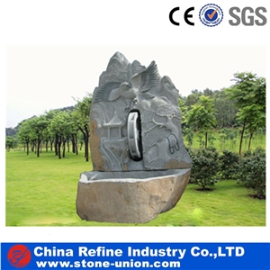 Exterior Granite Rolling Sphere Fountains, Sculptured Fountains with Factory Price,Handcarved Exterior Fountains for Garden Decoration,Small Style Garden Water Fountain