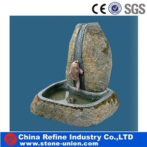Exterior Granite Rolling Sphere Fountains, Sculptured Fountains with Factory Price,Handcarved Exterior Fountains for Garden Decoration,Small Style Garden Water Fountain