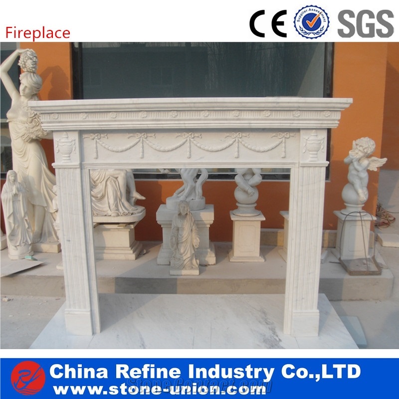 Fireplace with Carving , Wonderful Fire Place China Beige Marble Fireplace,Marble Fireplace Mantel Handcarved Flower Sculptured Fireplace