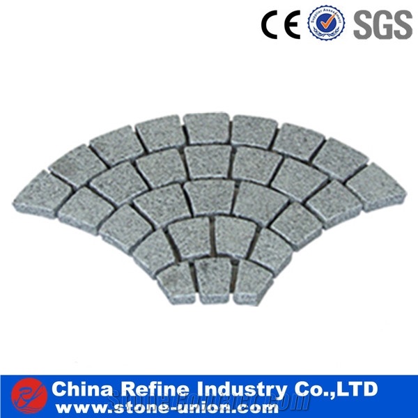 Flamed Granite Pavers Cobblestones on Mesh,Cheap Granite Cube Stone,Mixed Granite Stone and Colors Driveway Paving Stone,Garden Landscaping Natural Granite Cobbles Pattern,Paving on Mesh