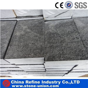 Flamed Mongolia Black Basalt Slabs & Tiles, Natural Black Basalt Stone, Natural Absolute Black Basalt