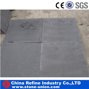 Flamed Mongolia Black Basalt Slabs & Tiles, Natural Black Basalt Stone, Natural Absolute Black Basalt