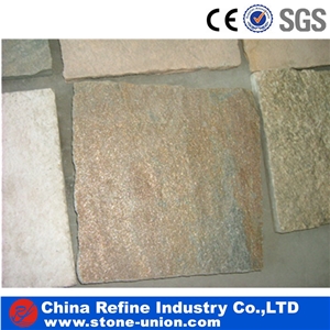 Flamed Rusty Quartzite Flooring Tiles , Wall Panel Rusty Quartzite Stone Flamed,Rusty Quartzite Natural Surface Tiles,Golden Quartzite Tiles for Floor