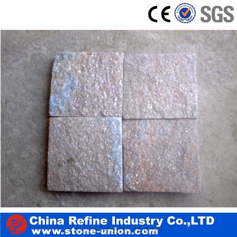 Flamed Rusty Quartzite Flooring Tiles , Wall Panel Rusty Quartzite Stone Flamed,Rusty Quartzite Natural Surface Tiles,Golden Quartzite Tiles for Floor