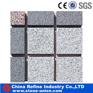G603/G654/G562 Natural Tumble Grey Granite Mesh Paving Stone,Granite Sqaure Meshed Patio Paving Stone,Cobble Stone Mesh Garden Stepping Pavements