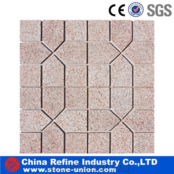 G603/G654/G562 Natural Tumble Grey Granite Mesh Paving Stone,Granite Sqaure Meshed Patio Paving Stone,Cobble Stone Mesh Garden Stepping Pavements