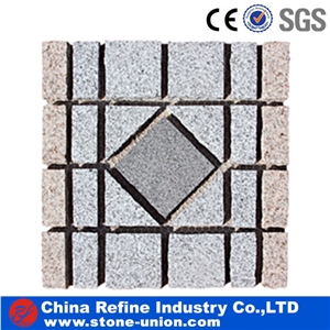 G603/G654/G682 Granite Paving Stone Paver,Bushhamered Paving Stone Square Shape Patio Walkway Driving Terrace Pavers Paving,Natural Split Cobblestone