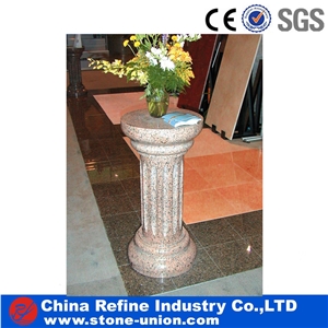 G636 Pink Granite Column, Architectural Columns, Sculptured Columns，Granite Garden Palisade，Stone Columns, Decorative Exterior Column,Column Tops and Base
