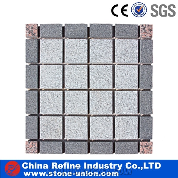 G654 Granite Cube Stone Mesh Paver,Lowest Price Pavers, Grey Granite Pavers,Cube Stone,China Grey Granite Cobble Stone, Cobblestone for Landscaping