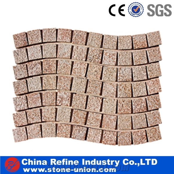 G682 Granite 40x40x2cm Pavers on Mesh Cheap, Granite Pavers, Granite Stone Paving Stone Pattern Design