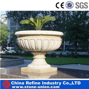 Garden Cast Stone Finish Flower Pots , Stone Flower Pot and Planter,Carved Flower Pot,Flower Stand,Exterior Flower Vase for Garden