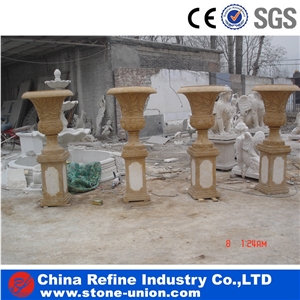 Garden Cast Stone Finish Flower Pots , Stone Flower Pot and Planter,Carved Flower Pot,Flower Stand,Exterior Flower Vase for Garden