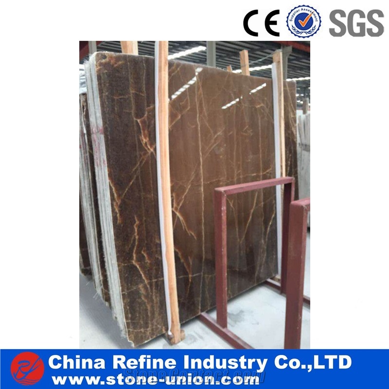 Golden Crystal Onyx Slabs & Tiles, China Brown Onyx for Counter Tops, Bar Tops, Wall Tiles, Mosaic, Sinks, Wall Panels