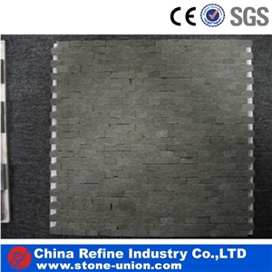 Grey Basalt Natural Surface Wall Cladding , Natural Basalt Tile, Honed Flat Small Rectangular Basalt Mosaic Tiles, Basalt Mosaic for Wall Panel