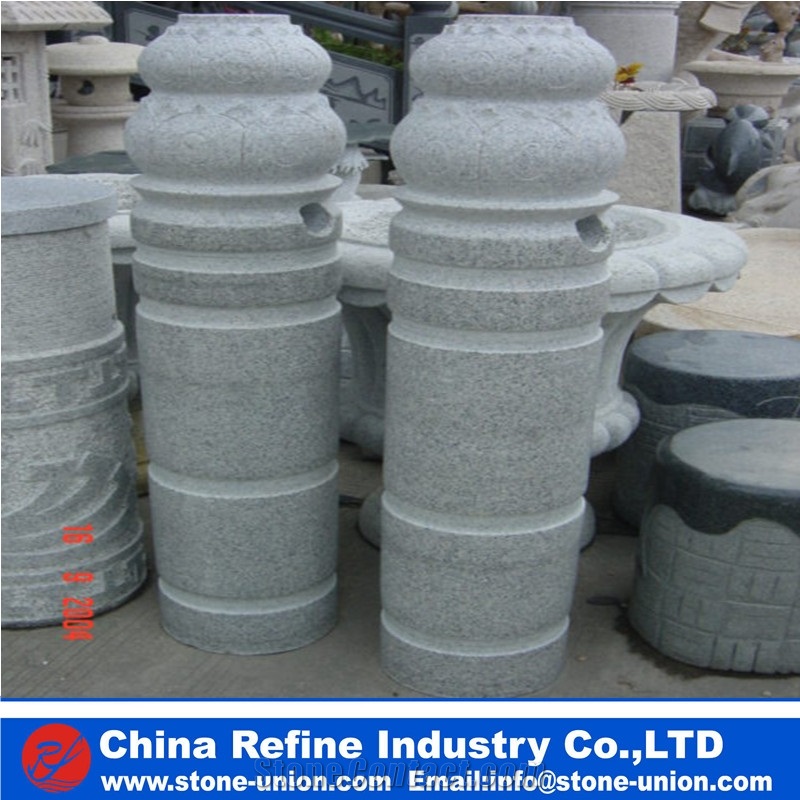 Grey Granite Pillar, G603 Granite Balustrade,Decorative Pillar ,Wedding Column,Stone Column
