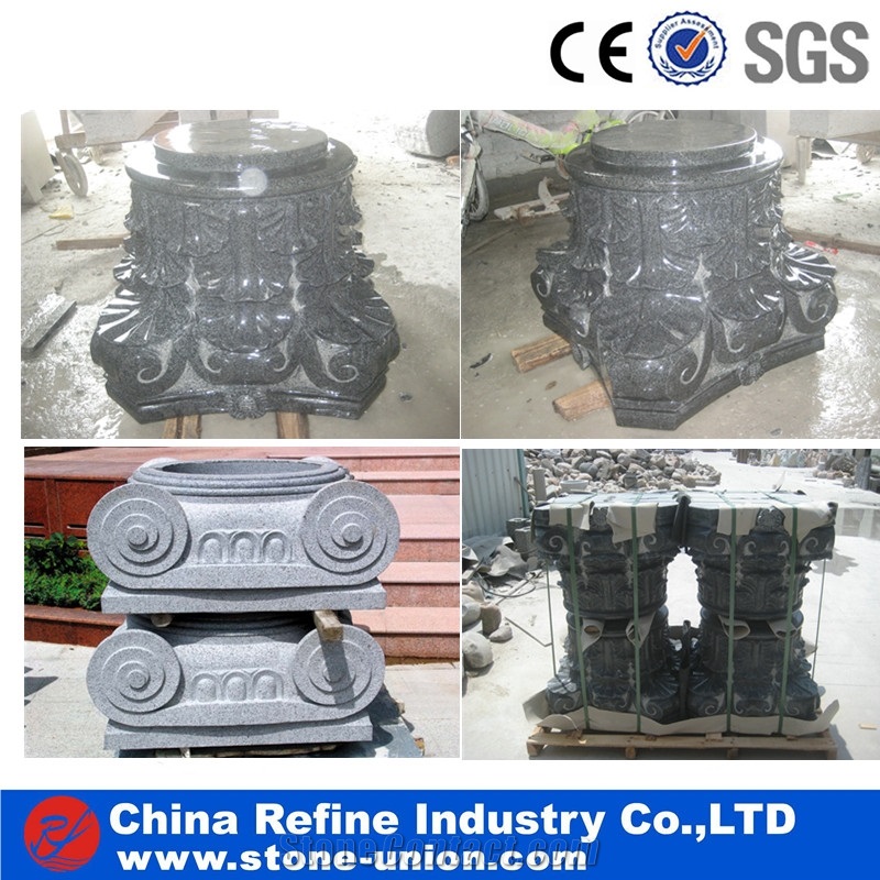 Grey Granite Pillar, G603 Granite Balustrade,Decorative Pillar ,Wedding Column,Stone Column