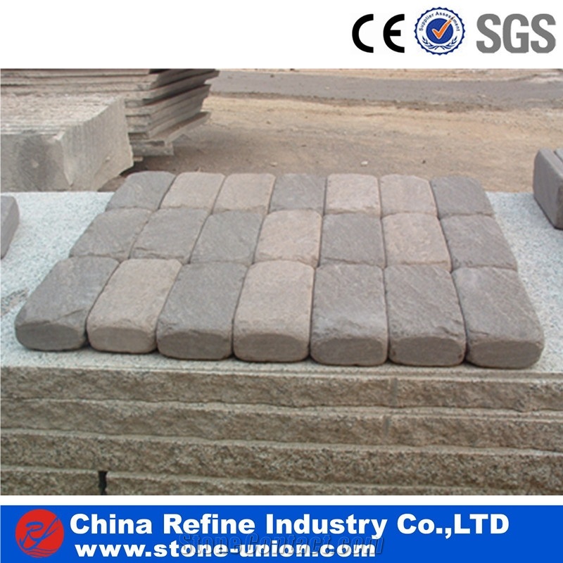 Grey Sandstone Roller Paving Stone,China Cheap Tumbled Sandstone for Sale,Walkway Paving Stone Made in China,High Quality Cobble Sandstone Cube Stone,Road Pavers