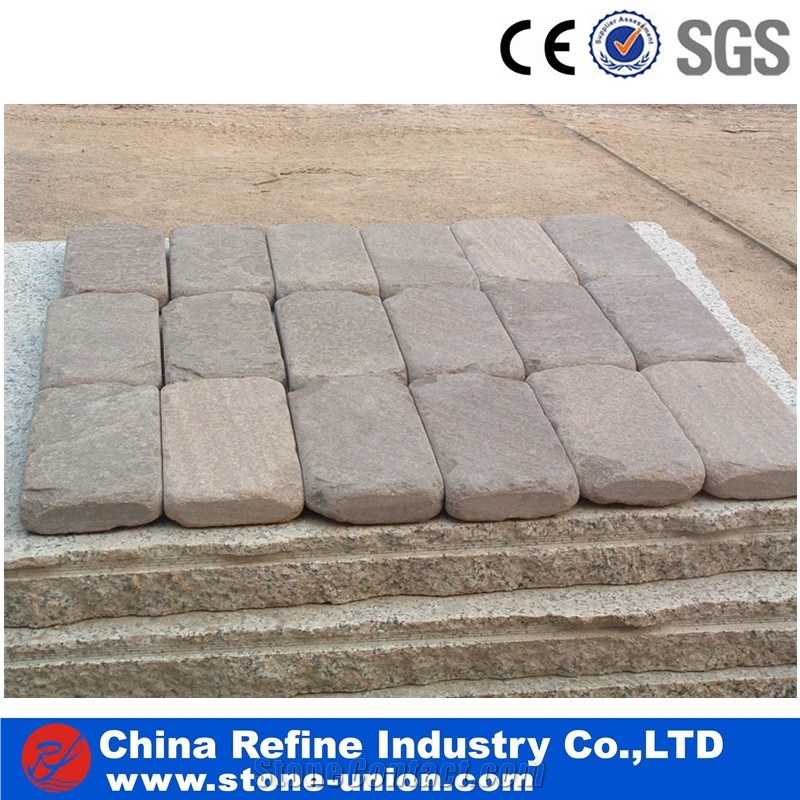 Grey Sandstone Roller Paving Stone,China Cheap Tumbled Sandstone for Sale,Walkway Paving Stone Made in China,High Quality Cobble Sandstone Cube Stone,Road Pavers