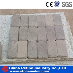 Grey Sandstone Roller Paving Stone,China Cheap Tumbled Sandstone for Sale,Walkway Paving Stone Made in China,High Quality Cobble Sandstone Cube Stone,Road Pavers