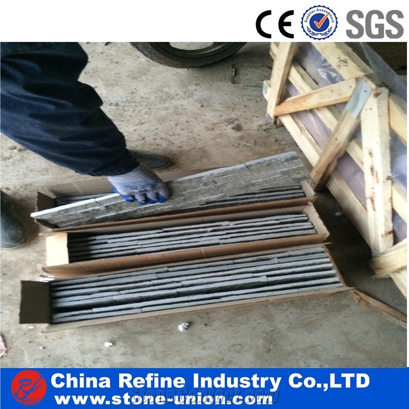 Grey Slate Culture Stone from China , Natrual Grey Slate Wall Cladding,Split Surface Natural Slate