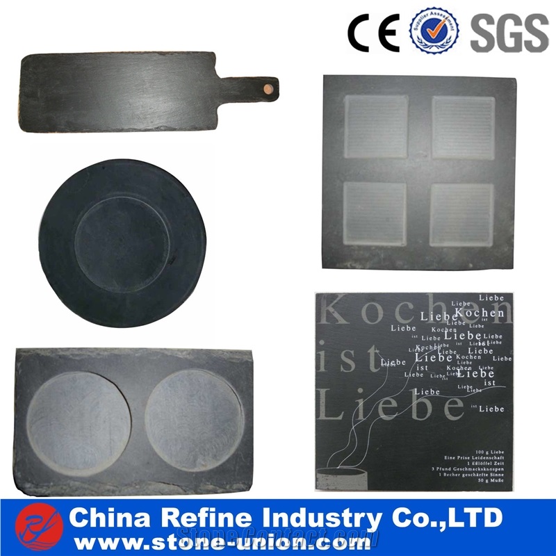 Grey Slate Dish, Healthy Stone Dishes & Plate, Stone Dish with Carving Letters,Jiangxi Black Slate Cheese Board, Rustic Farmhouse Slate Cheese Board