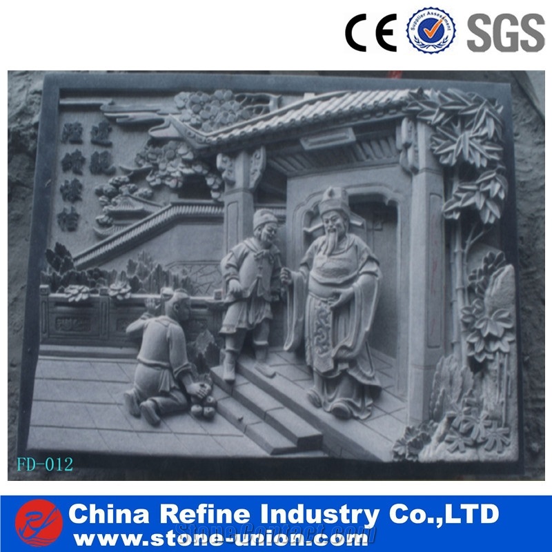Grey Wall Decorated Relief, Stone Human Relief Sculptured Walling Relief, Wall,Relief Carving Panel,Hand Carved Sculpture Square Shape Relief