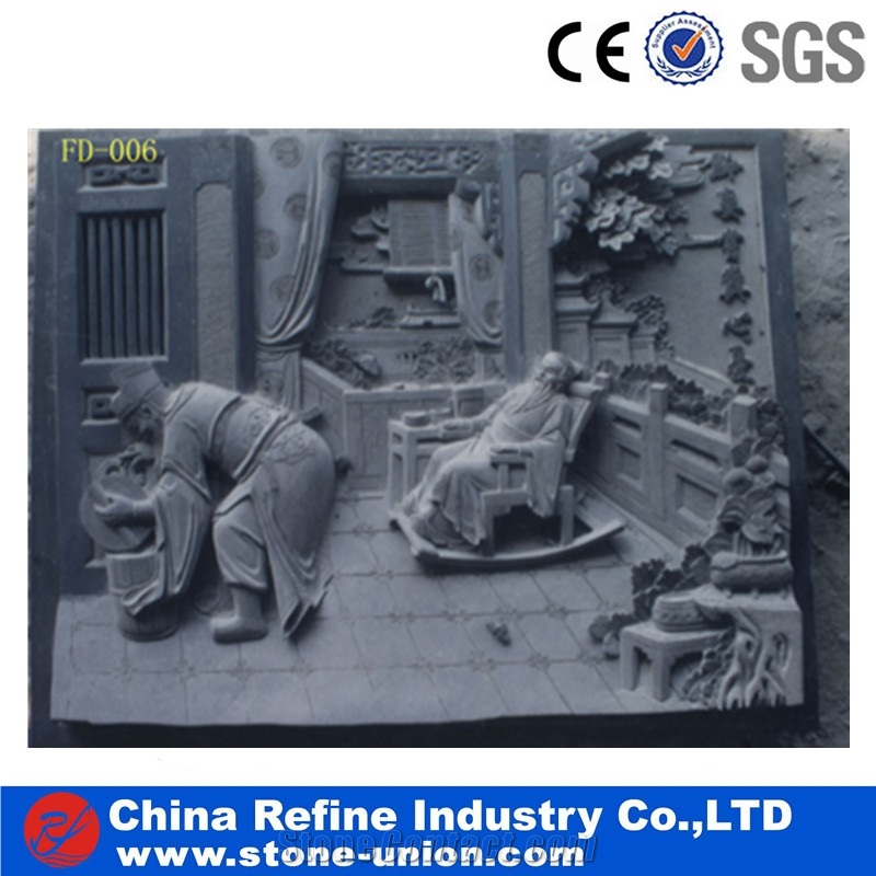 Grey Wall Decorated Relief, Stone Human Relief Sculptured Walling Relief, Wall,Relief Carving Panel,Hand Carved Sculpture Square Shape Relief