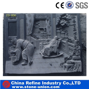 Grey Wall Decorated Relief, Stone Human Relief Sculptured Walling Relief, Wall,Relief Carving Panel,Hand Carved Sculpture Square Shape Relief