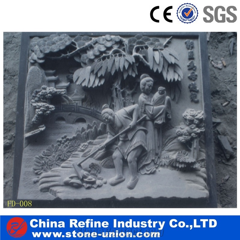 Grey Wall Decorated Relief, Stone Human Relief Sculptured Walling Relief, Wall,Relief Carving Panel,Hand Carved Sculpture Square Shape Relief