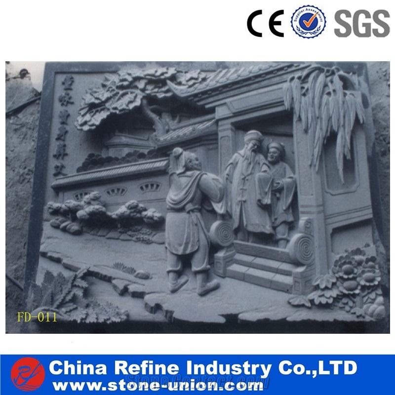 Grey Wall Decorated Relief, Stone Human Relief Sculptured Walling Relief, Wall,Relief Carving Panel,Hand Carved Sculpture Square Shape Relief