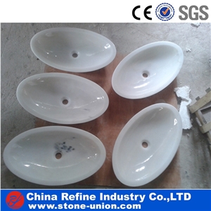 Guangxi White Oval Marble Basin for Sale, White Marble Sinks Exporter,Vessel Sinks,Bathroom Sinks,Hotel Basins,Round Basins,Round Sinks