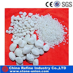 High Polished Snow White Pebble Stone, Pure White Cobbles, Various Sizes River Cobble & River Stone