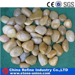 High Quality Yellow River Pebble,Polished Natural River Pebble,Yellow Pebble Tile for Ground