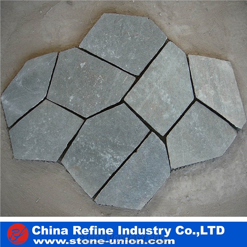 High Quanlity Green Slate Paving Flagstone Tile Exporter ,Garden Multi Yellow Slate Mesh Paver,Slate Landscaping Flagestone