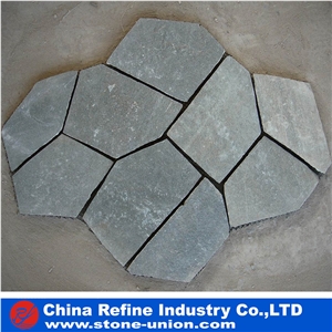 High Quanlity Green Slate Paving Flagstone Tile Exporter ,Garden Multi Yellow Slate Mesh Paver,Slate Landscaping Flagestone