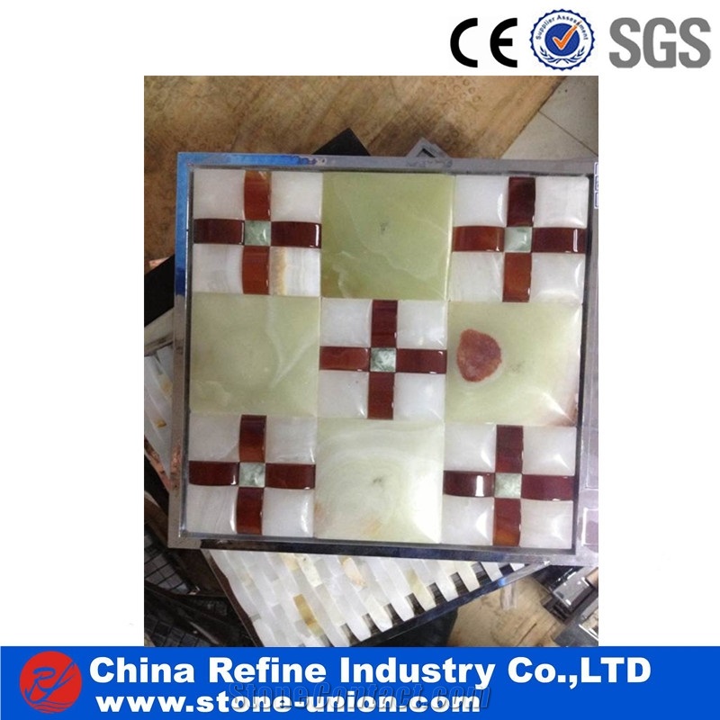Hot Onyx Mosaic, Wholesale Jade Mosaic, Onyx Wall Mosaic,Premium Polished Jade Stone Mosaic & Yellow Onyx Mosaic & Rosin Onyx Mosaic