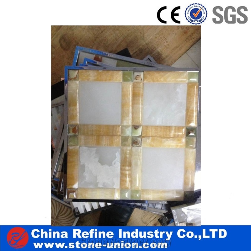 Hot Onyx Mosaic, Wholesale Jade Mosaic, Onyx Wall Mosaic,Premium Polished Jade Stone Mosaic & Yellow Onyx Mosaic & Rosin Onyx Mosaic