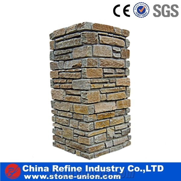 Hot Sale Stone Gate Post China Red Slate Gate Post,Natural Stone Mailbox,Entrance Foyers,Slate Fence,Landscaping Stones
