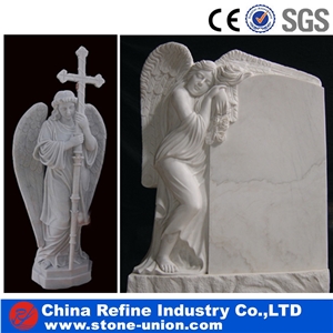 Human Sculpture White Marble Material, China Carving Stone, Angel Sculptures,Western Style Human Handcarved Sculptures,Religious Sculptures