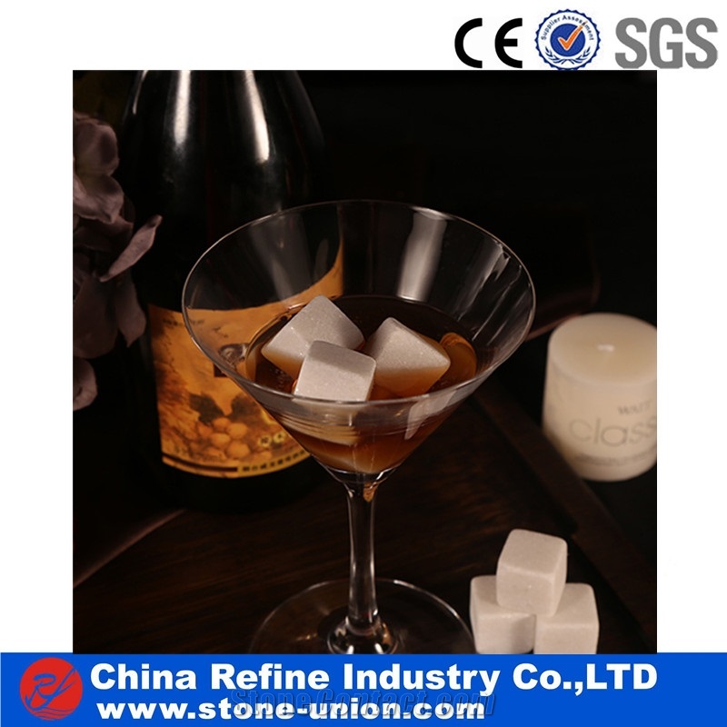Hunan White Marble Wine Chilling Rocks ,Whiskey Rock ,Soapstone Icecube , Wine Stone,Best Whisky Cooler Whiskey Sipping Stones for Drinking