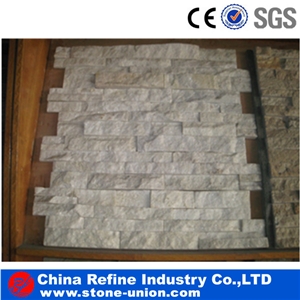 Light Green Cultured Stone Wall Panel,China Cultured Stone,Wall Cladding,Stacked Stone Veneer,Grey White Quartzite Cultured Stone, Crystal White Quartzite Ledge Stone