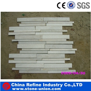 Light Green Cultured Stone Wall Panel,China Cultured Stone,Wall Cladding,Stacked Stone Veneer,Grey White Quartzite Cultured Stone, Crystal White Quartzite Ledge Stone