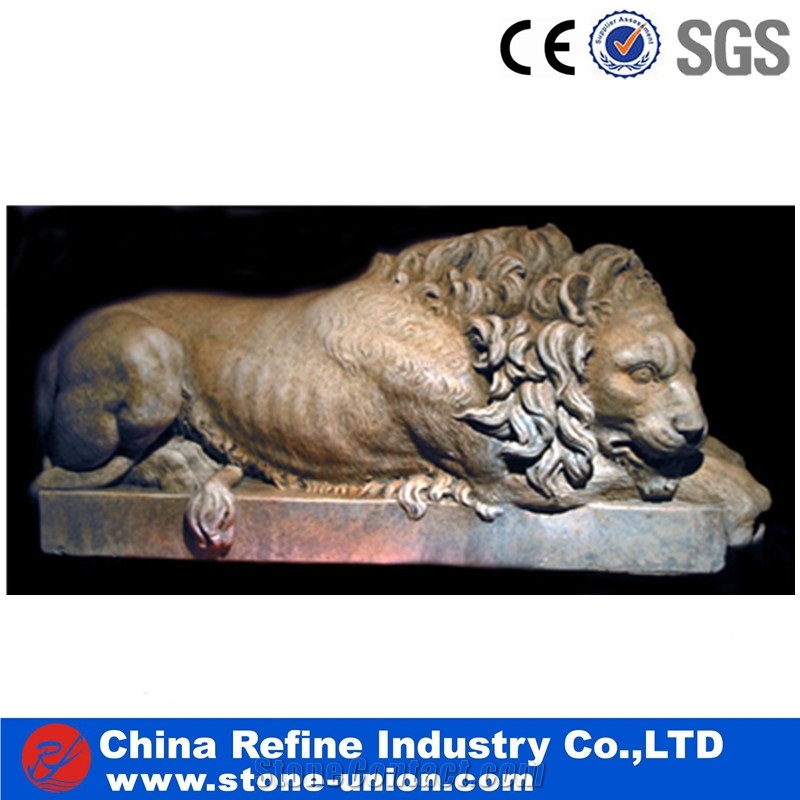 Lion Statue from China for Decoration, China Brown Marble Bronze Lion Sculpture,Handcarved Animal Sculptures,Handcarved Garden Statues,Sitting Lion