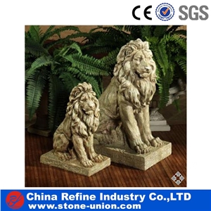 Lion Statue from China for Decoration, China Brown Marble Bronze Lion Sculpture,Handcarved Animal Sculptures,Handcarved Garden Statues,Sitting Lion