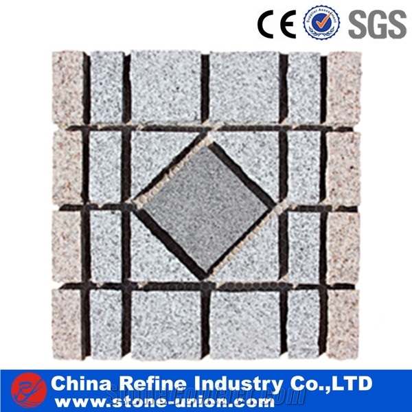 Mixed Meshed Granite Paving Stone for Courtyard Road /Driveway, Granite Square Tiles Floor Decoration, Granite Design