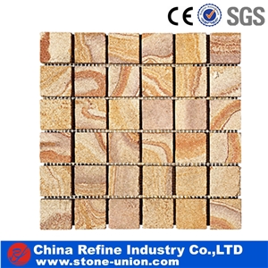 Multicolor China Slate Paving Mosaic Stone, Wall Cladding Mosaic Tiles,Slate Mosaic Pattern Floor Tiles