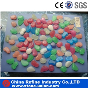 Multicolor Cobble Stone for Decoration, Pebbles Glowing at Night, Colorful River Stone Driveways in Bulk, Pebble Stone Paving Driveway