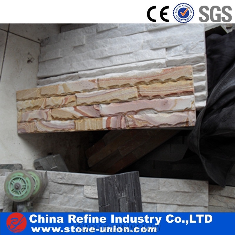 Multicolor Sandstone Cultured Stone , Sandstone Wall Covering & Wall Panel & Sandstone Tiles & Colorful Sandstone Paving Stone & Natural Stone Tile