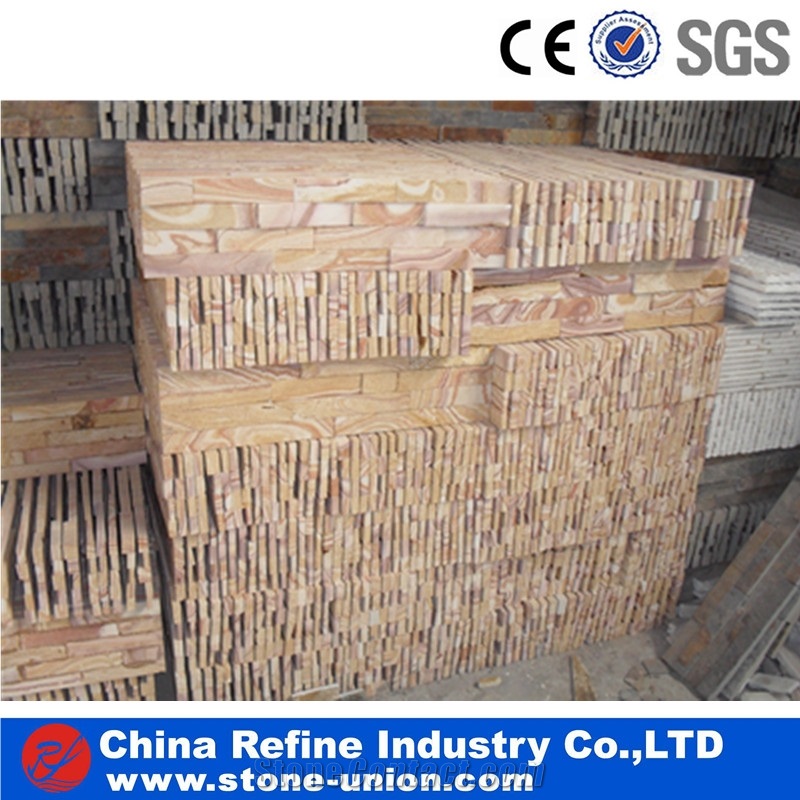 Multicolor Sandstone Cultured Stone , Sandstone Wall Covering & Wall Panel & Sandstone Tiles & Colorful Sandstone Paving Stone & Natural Stone Tile